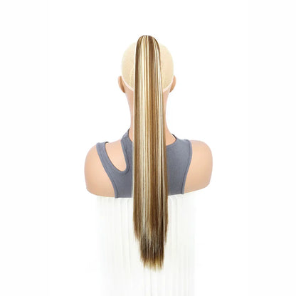 Claw Clip Ponytail Hair Extensions – 24 Inch Straight Synthetic