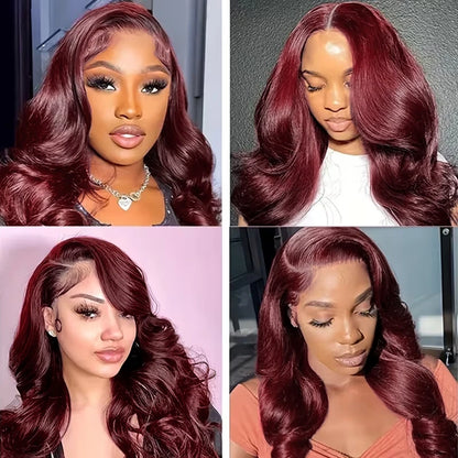 99j Burgundy Body Wave Bundles 3 4 Bundle Colored Wine Red 100 Unprocessed Human Hair 16a Raw
