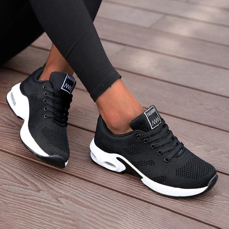 Women's Platform Mesh Sneakers – Breathable Chunky Sole Running Shoes