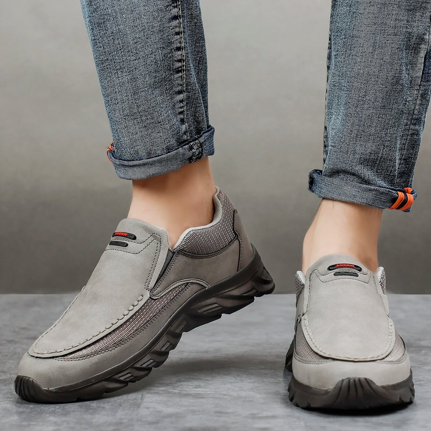 Men's Leather Slip-On Loafers – Breathable Casual Flat Shoes
