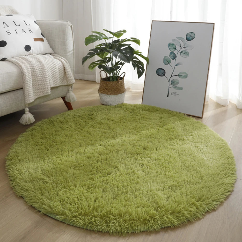 Round Shaggy Rug – Super Soft Fluffy Carpet for Living Room & Bedroom
