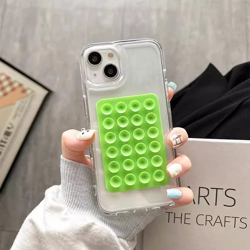 Phone Case Iphone 17 16 15 14 Pro Max Air 16e 11 12 13 7 8 Xr X 3d Suction Cup Airbag Transparent