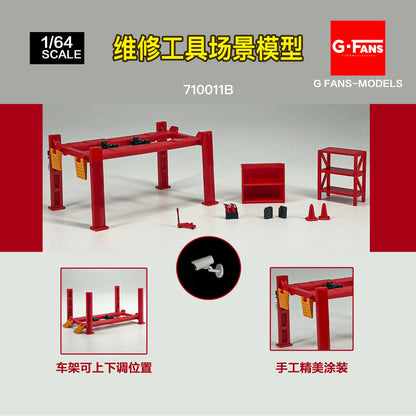 G-Fans 1/64 Scale Parking Lot Diorama Scene with LED Light