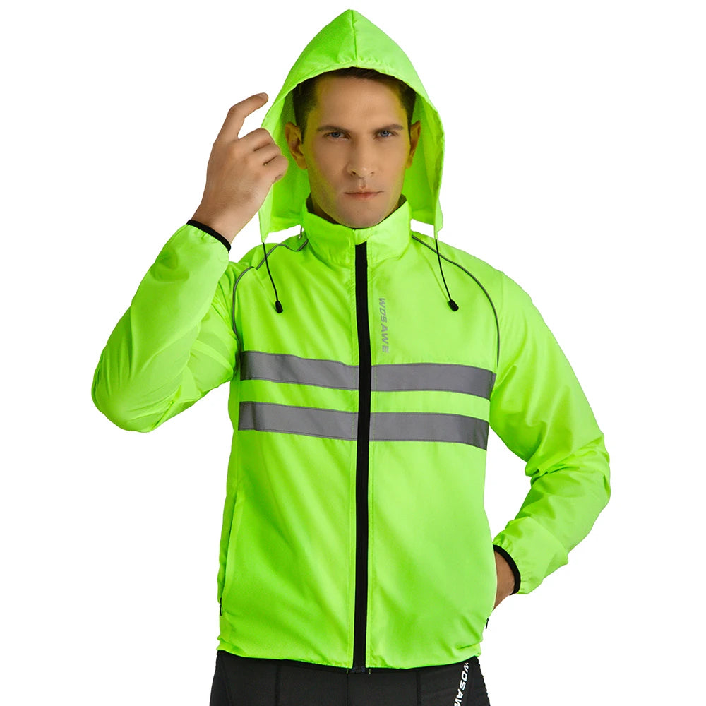 Cycling Windbreaker Jacket Men – Windproof Reflective Running Vest & Hooded Coat