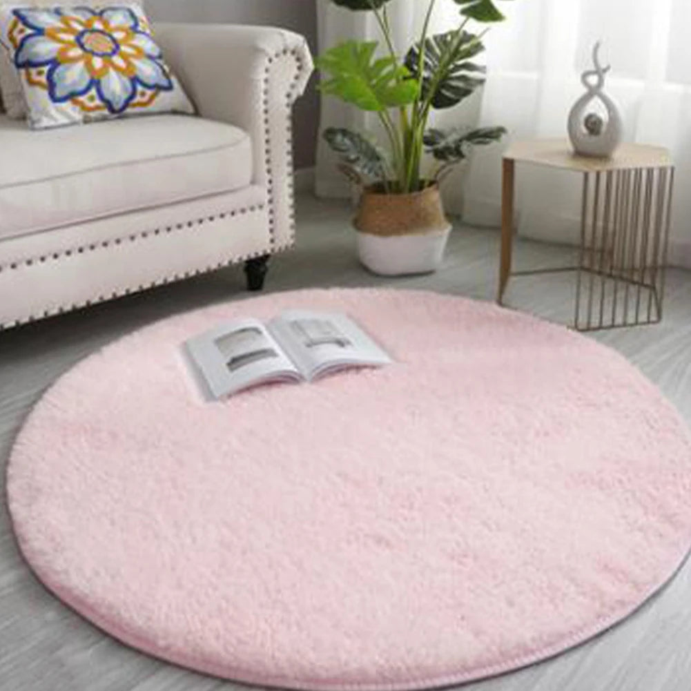 Round Shaggy Rug – Super Soft Fluffy Carpet for Living Room & Bedroom