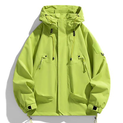 Men's Cargo Hooded Windbreaker Jacket – Waterproof Loose Fit