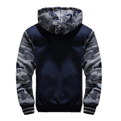 Men's Fleece-Lined Camouflage Winter Hoodie Jacket
