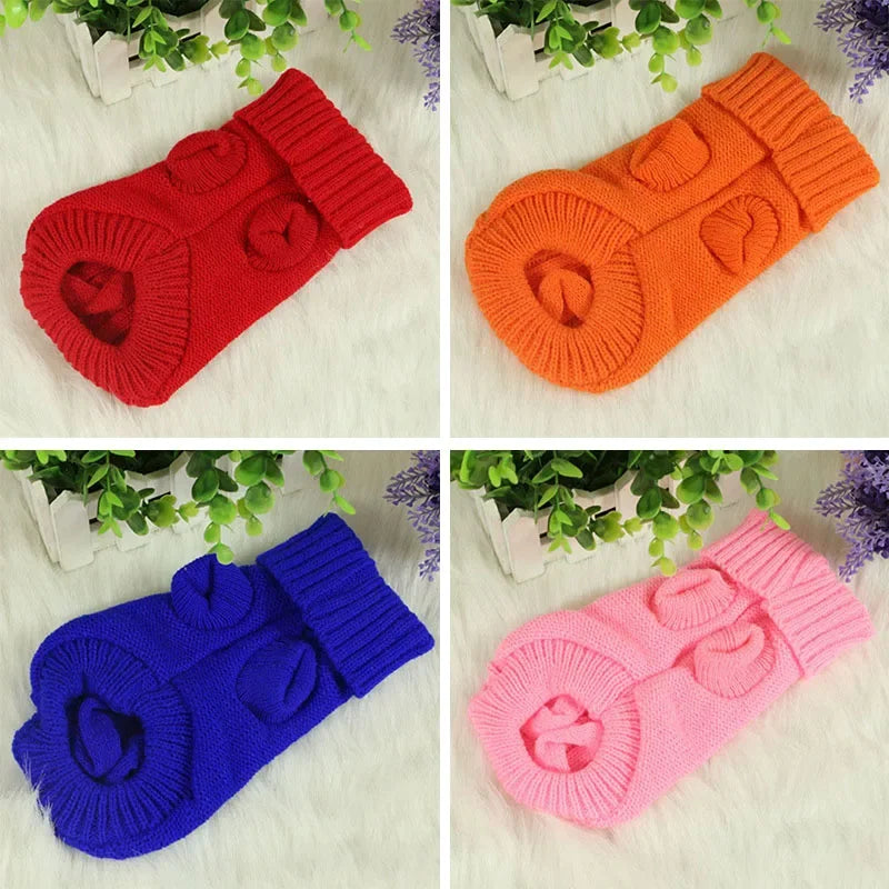 Knitted Dog Sweater – Winter Pet Clothes for Small & Medium Dogs
