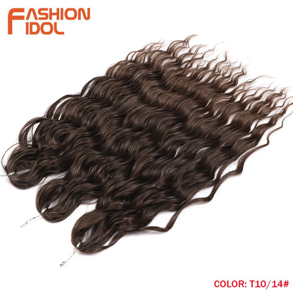 Anna 24 Inch Synthetic Hair Water Wave Braiding Extensions Ombre Blonde Deep Afro Curl Twist Crochet