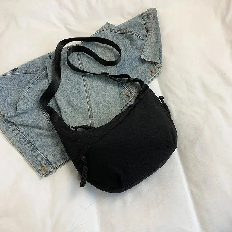 Crossbody Shoulder Bag Minimalist Crescent Dumpling Style
