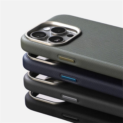 Luxury Alloy Lens Frame Particle Pu Leather Magnetic Case Iphone 17 16 Pro Max 15 14 13 Magsafe