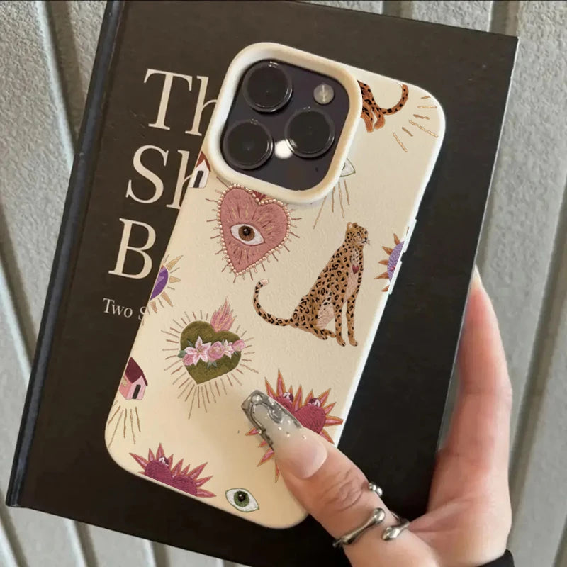 Iphone 16 15 14 13 12 11 17 Pro Max Plus Case Personalized Leopard Lichee Pattern Silicone Cover Xs