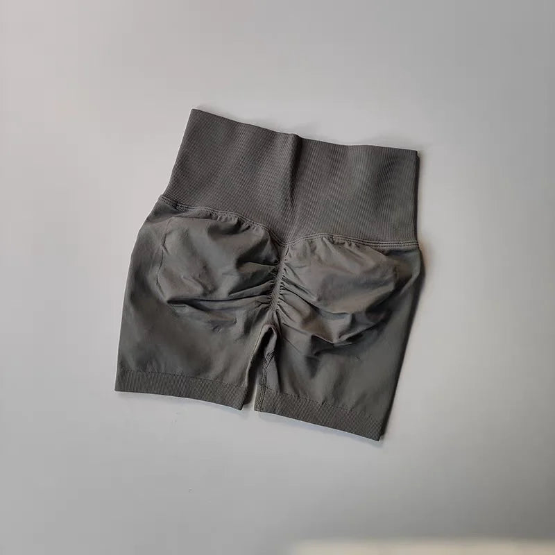 Women's High-Waist Yoga Shorts with Butt Lift & Ruched Back