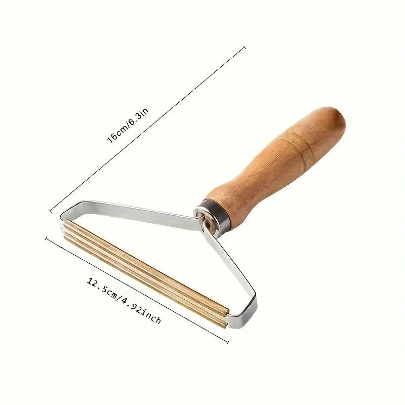 Pet Hair Remover Brush with Wooden Handle – Reusable Lint Roller for Dog & Cat Hair