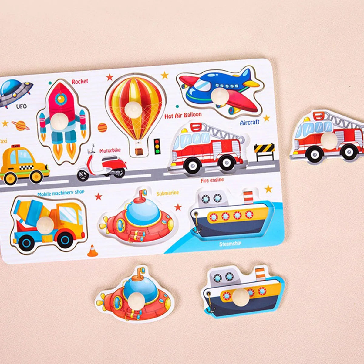 Wooden Peg Puzzle for Kids – Montessori Educational Toy