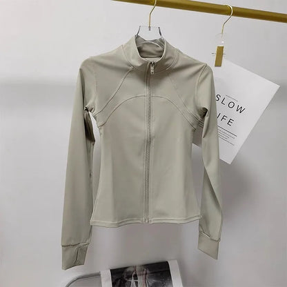 Women's Quick-Dry Sports Jacket – Long Sleeve Zip-Up Gym Coat