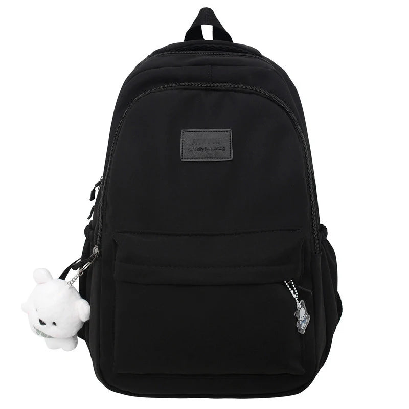 Cute Waterproof Laptop Backpack for Women – School & Travel Bag with Pendant