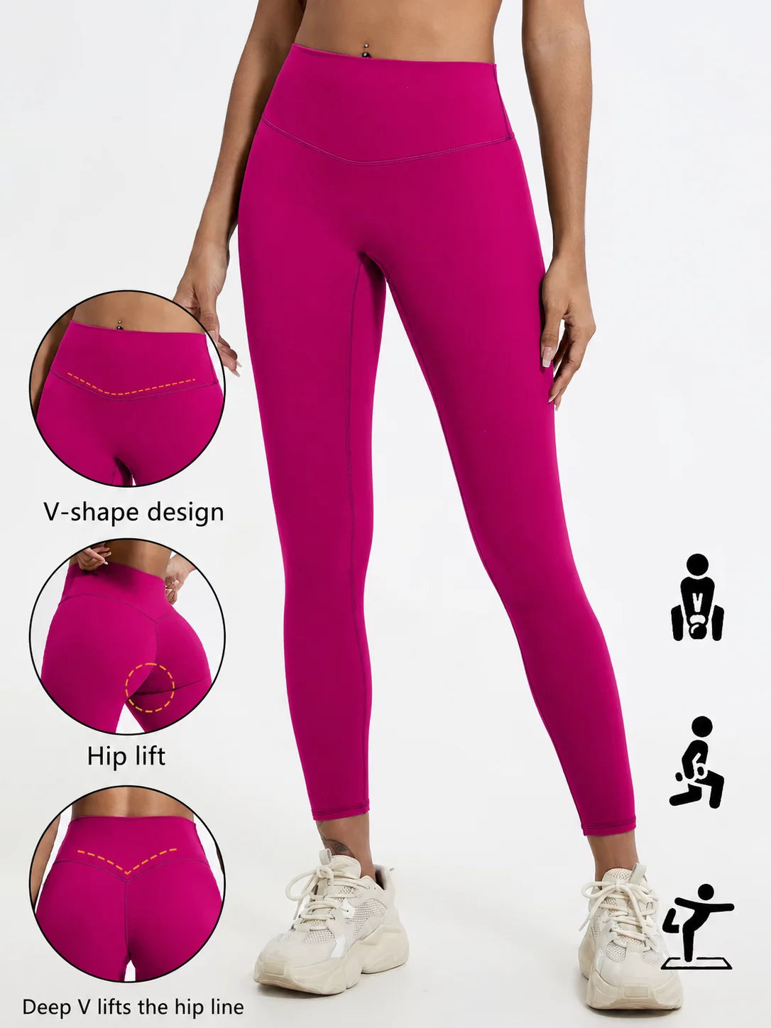 Push-Up High-Waist Yoga Leggings for Women – V-Shape Hip Lift