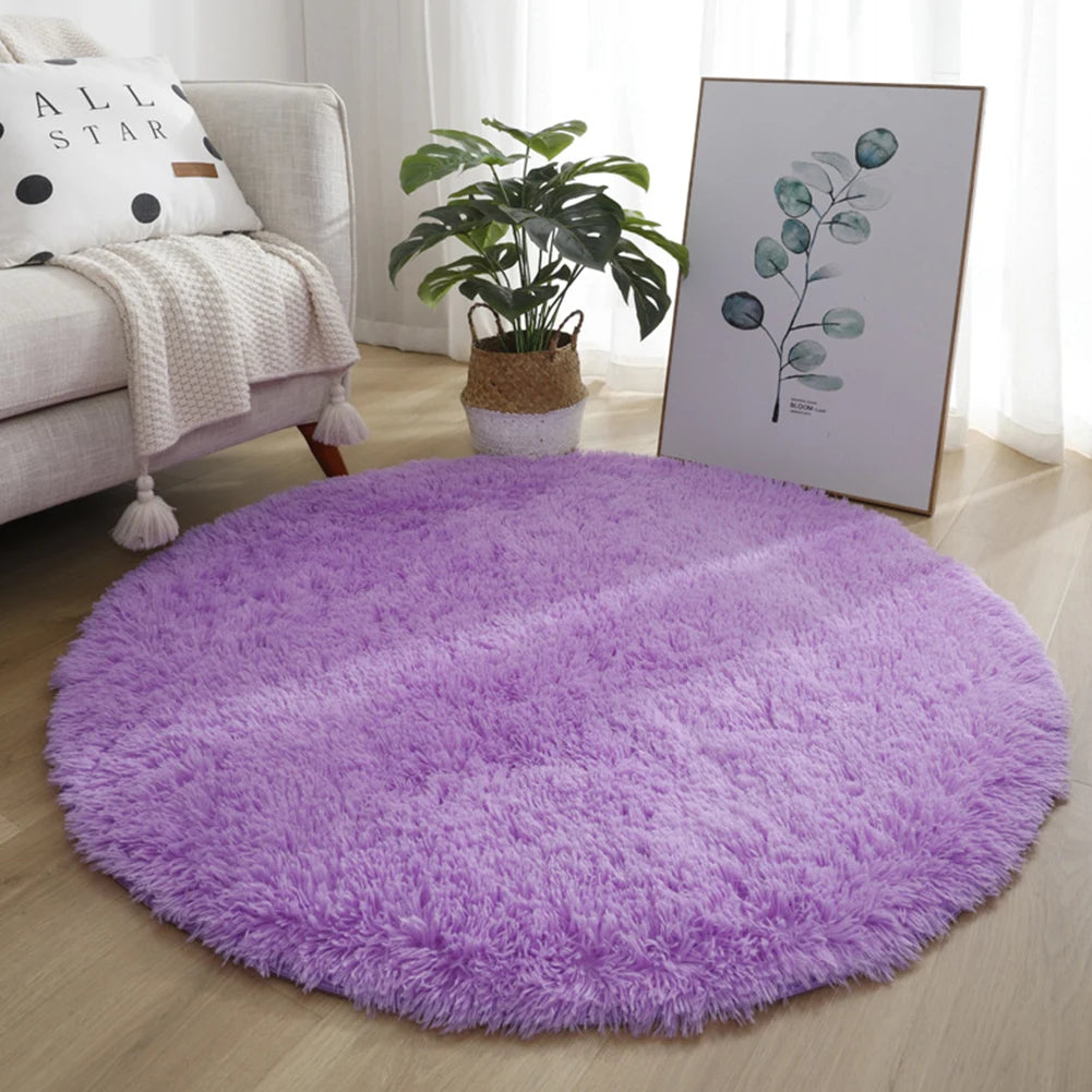 Round Shaggy Rug – Super Soft Fluffy Carpet for Living Room & Bedroom