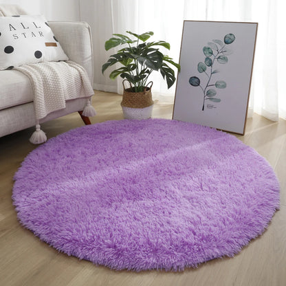 Round Shaggy Rug – Super Soft Fluffy Carpet for Living Room & Bedroom