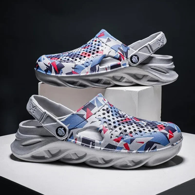 Men's EVA Clog Sandals – Breathable Perforated Platform Shoes