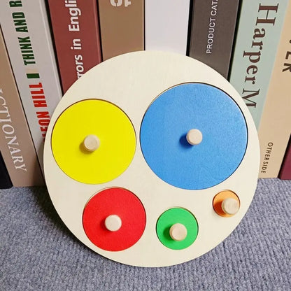 Montessori Wooden Shape Sorting Stacking Toy for Toddlers