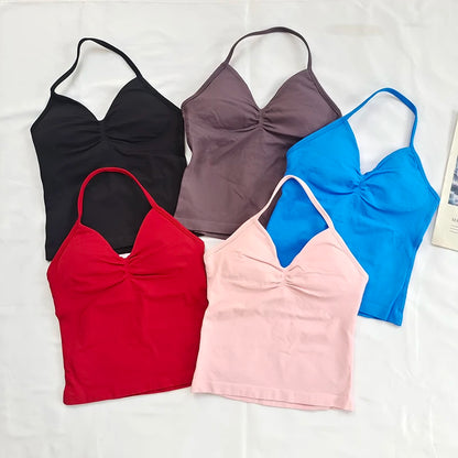 Women's Open Back Sports Bra – Breathable Yoga Top