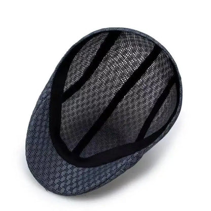 Mesh Beret Flat Cap – Unisex Breathable Newsboy Hat