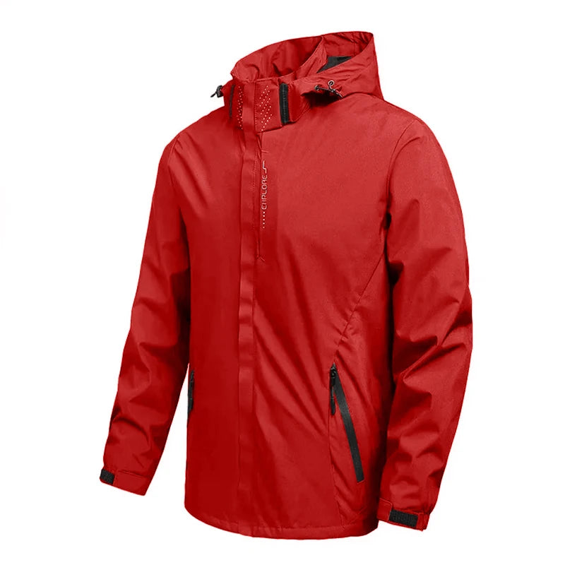 Men's Waterproof Hooded Jacket – Lightweight Windproof Outdoor Raincoat