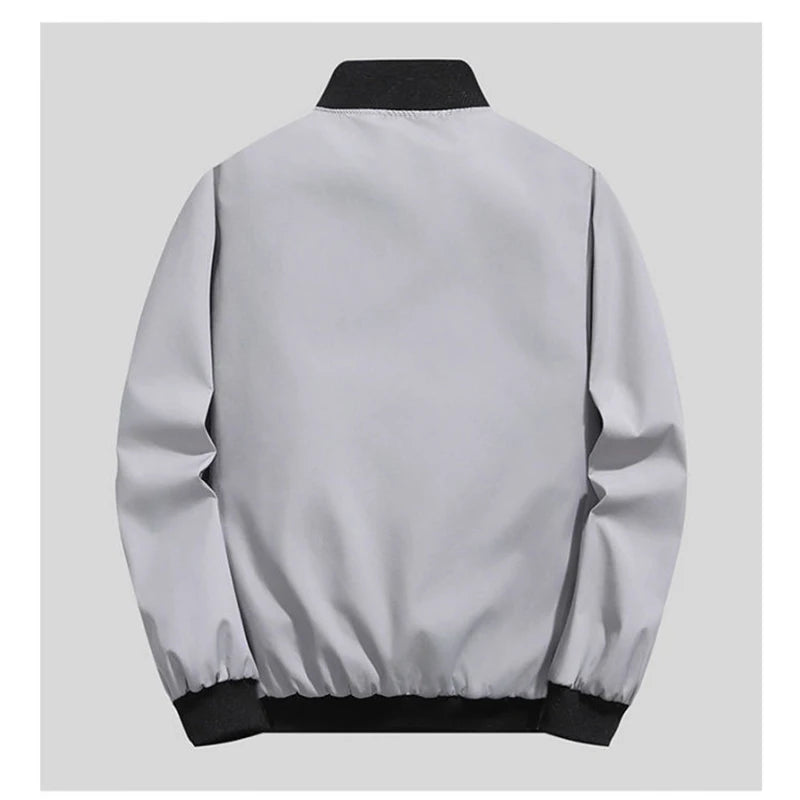 Men's Casual Zip-Up Jacket – Lightweight Windproof Coat