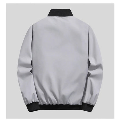 Men's Casual Zip-Up Jacket – Lightweight Windproof Coat