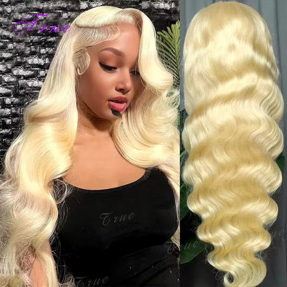 13x6 Hd 613 Blonde Body Wave 100 Human Hair Wigs Brazilian 30 40 Inch Transparent Lace Frontal Wig