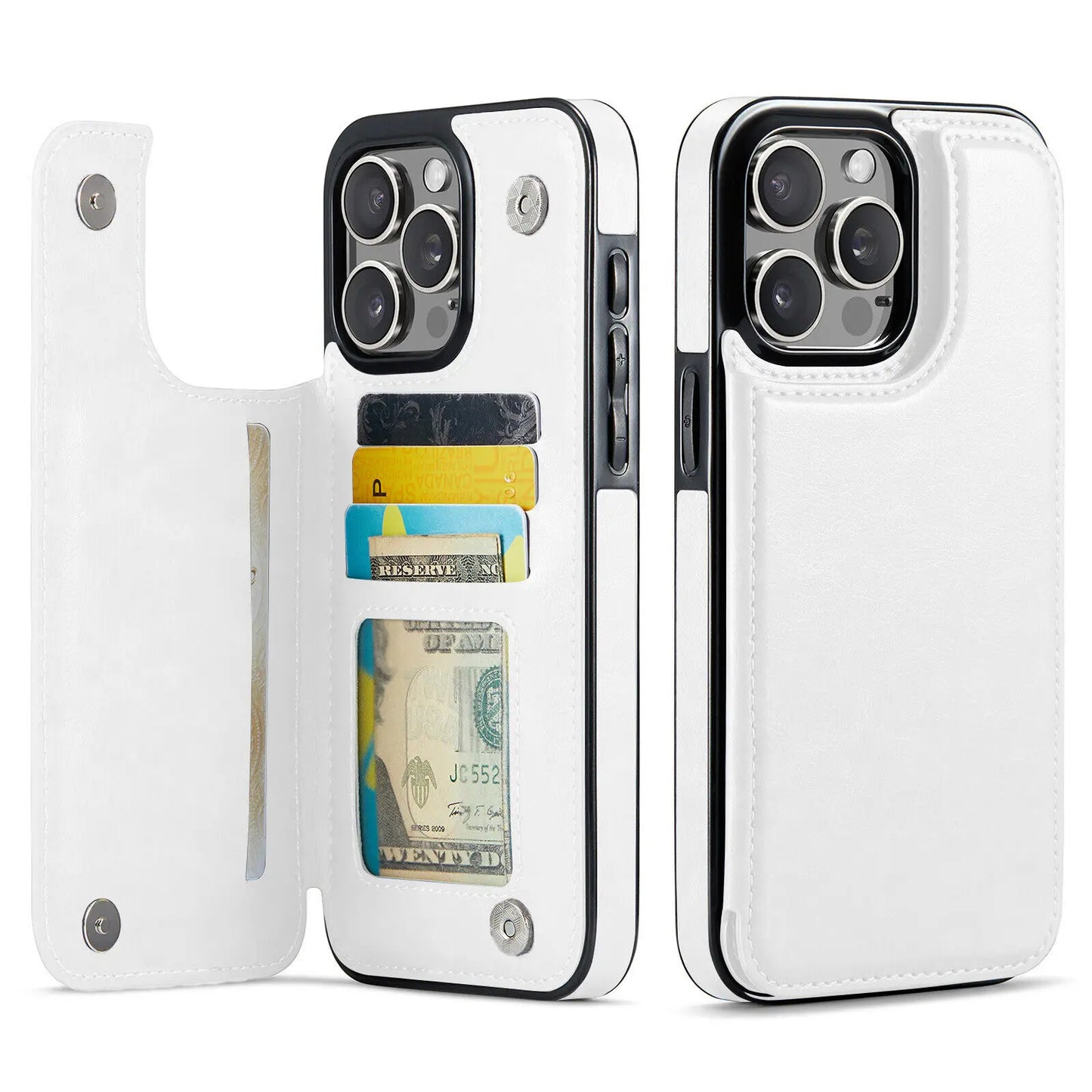 Wallet Card Holder Case Iphone 16 15 14 13 12 11 Pro Max Xs Xr Leather Cover