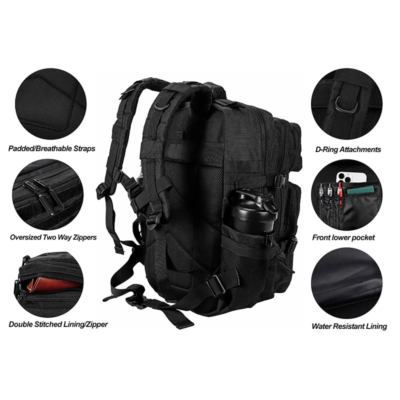 Tactical Backpack – Waterproof MOLLE Military Bag for Men & Women