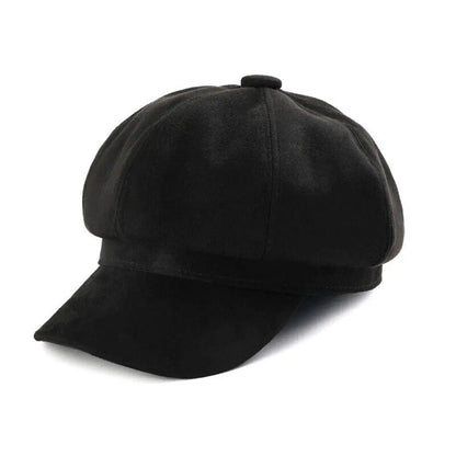 Suede Newsboy Baker Boy Cap – Unisex Casual Beret Hat
