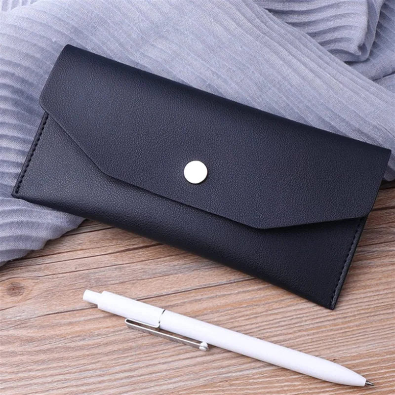 Slim PU Leather Envelope Wallet – Waterproof Cash Organizer