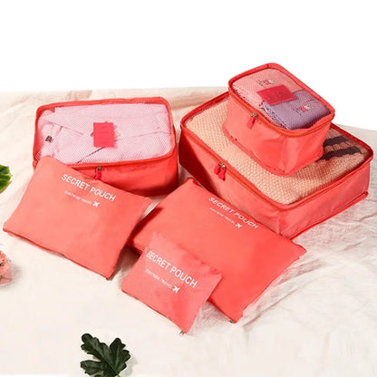 6-Piece Travel Packing Cubes Set with Secret Pouches