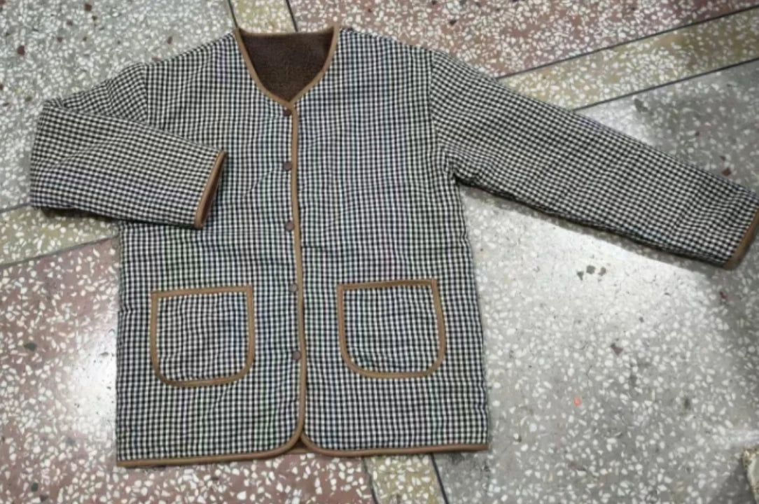 Kids' Reversible Plush Jacket – Warm Plaid Fleece Coat