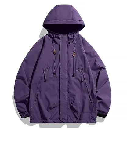 Men's Cargo Hooded Windbreaker Jacket – Waterproof Loose Fit