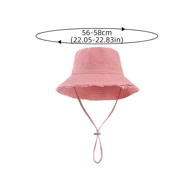 Women's Wide Brim Bucket Hat – Summer Beach Panama Sun Hat