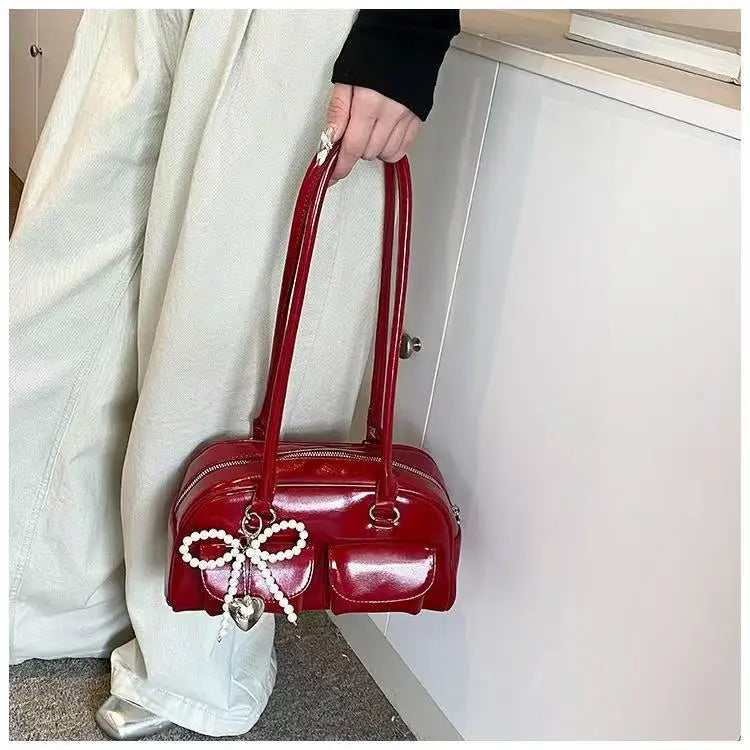 Korean Pearl Bow Shoulder Bag – Women's Pillow Handbag