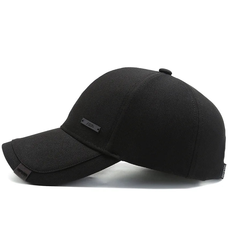 Baseball Cap with Metal Label – Unisex Adjustable Hip Hop Hat