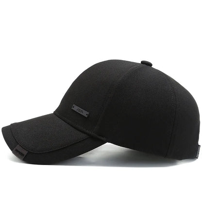 Baseball Cap with Metal Label – Unisex Adjustable Hip Hop Hat