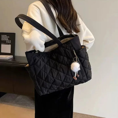 Quilted Tote Bag – Large Capacity Shoulder Bag for Women