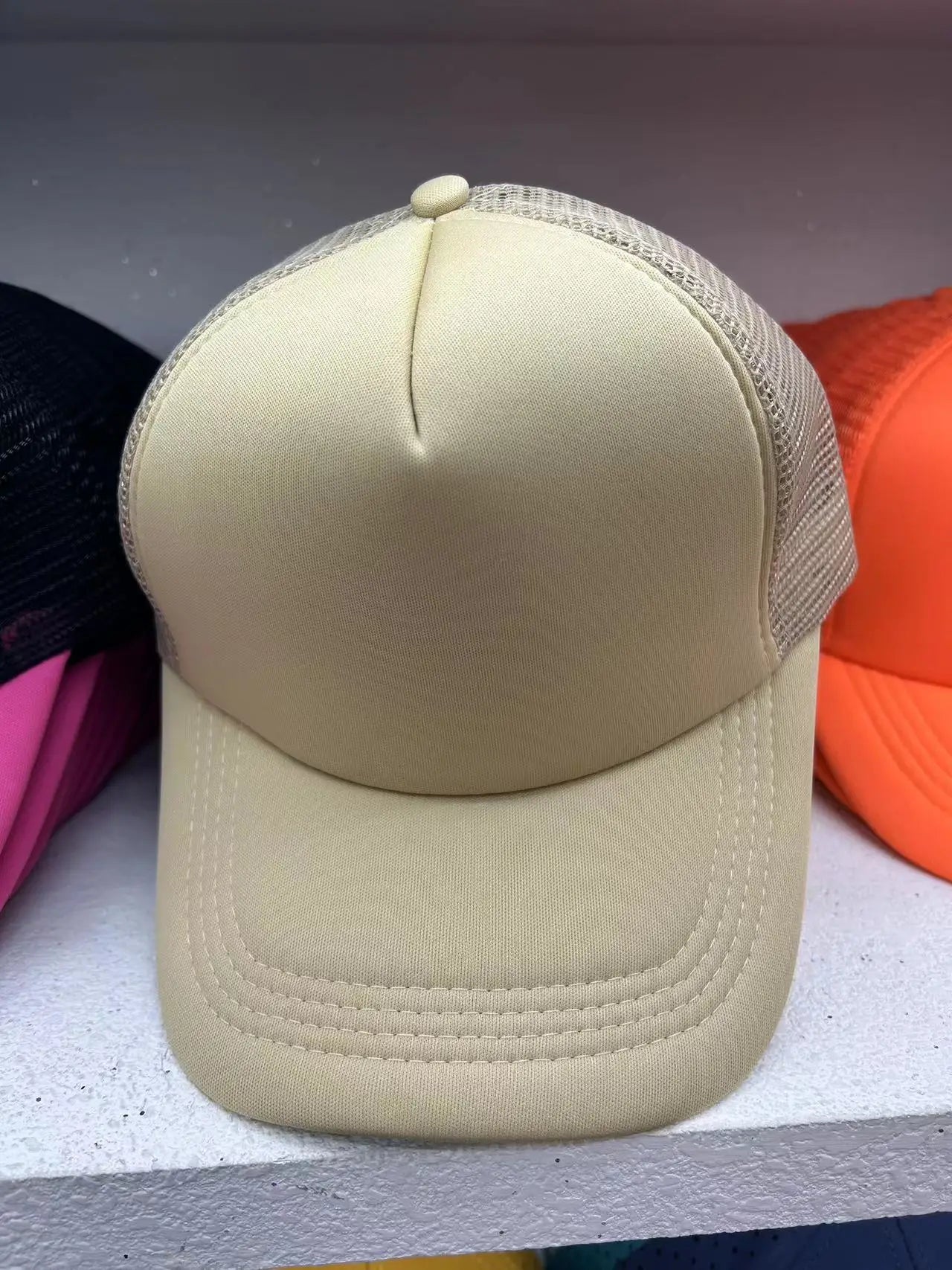 Custom Logo Mesh Trucker Hat – 5-Panel Snapback Baseball Cap for Men & Women