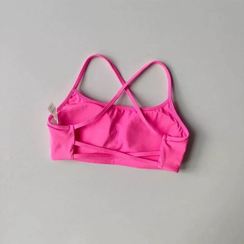 Cross Back Sports Bra for Women – Shock-Resistant Yoga Gym Vest