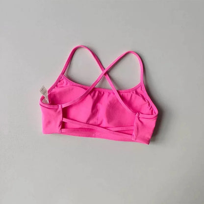 Cross Back Sports Bra for Women – Shock-Resistant Yoga Gym Vest
