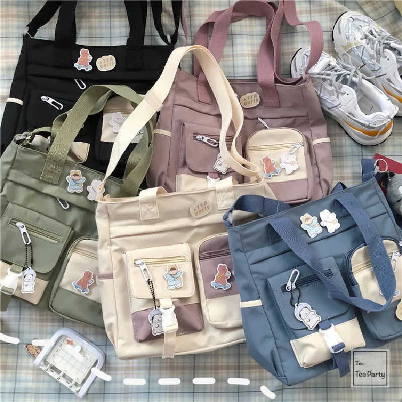Canvas Crossbody Tote Bag for Women – Cute Shoulder Messenger Bag