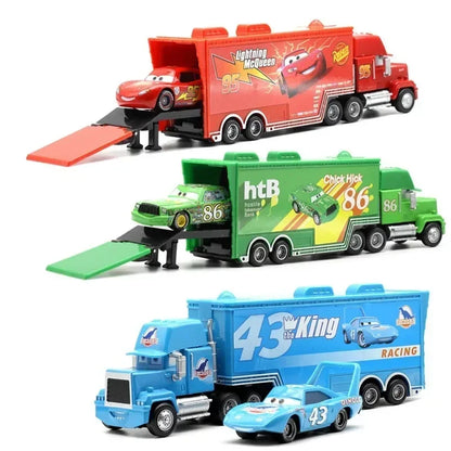 Disney Pixar Cars Mack Truck & Racing Car Diecast Model Set – Kids Gift