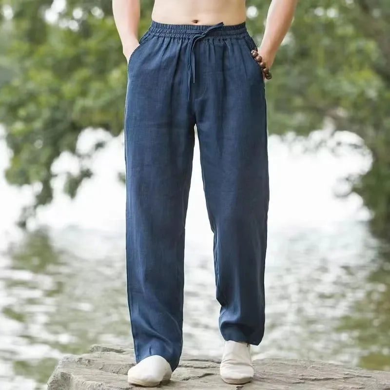Men's Cotton Linen Casual Pants – Loose Fit Joggers